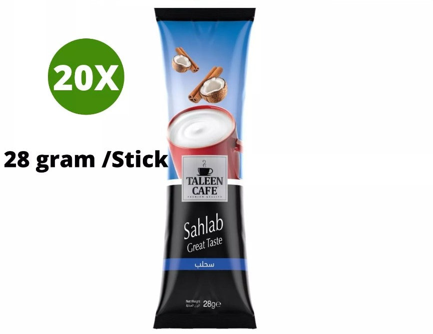 20 Pieces X Taleen Cafe Sahlab Great Taste Instant Powder (28 Gram) سحلب