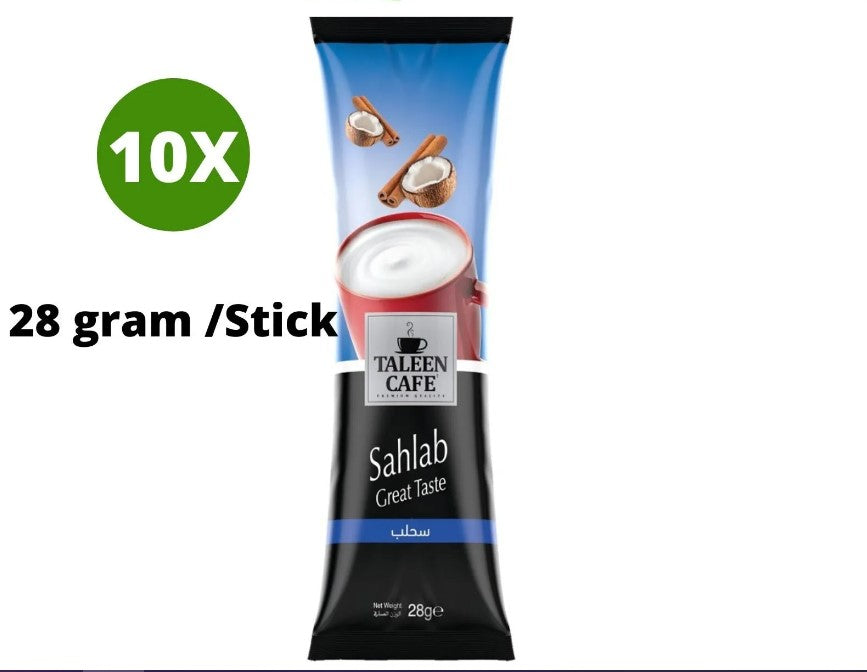 10 Pieces X Taleen Cafe Sahlab Great Taste Instant Powder (28 Gram) سحلب