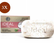 Load image into Gallery viewer, 3 Bar X Ideal Exfoliating Scrub soap rich with walnut shell
