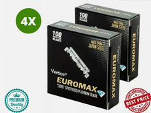 Load image into Gallery viewer, 4 Pack X EuroMax Single Edge Half Blades Platinum Coated Blades &quot;Free Shipping&quot;
