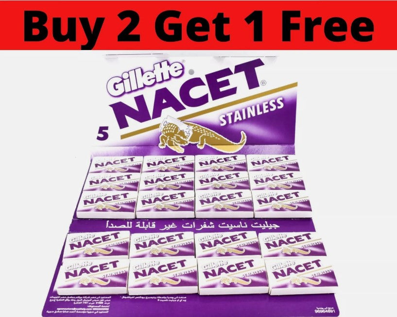 100X Double Edge Razor Blades Gilette NACET Stainless Razors✯ BUY 2 GET 1 FREE ✯