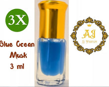 Load image into Gallery viewer, 3 X Blue Ocean Musk Al Tahara from &quot; AJ Le PARFUM &quot; New Collection ( 3ml )
