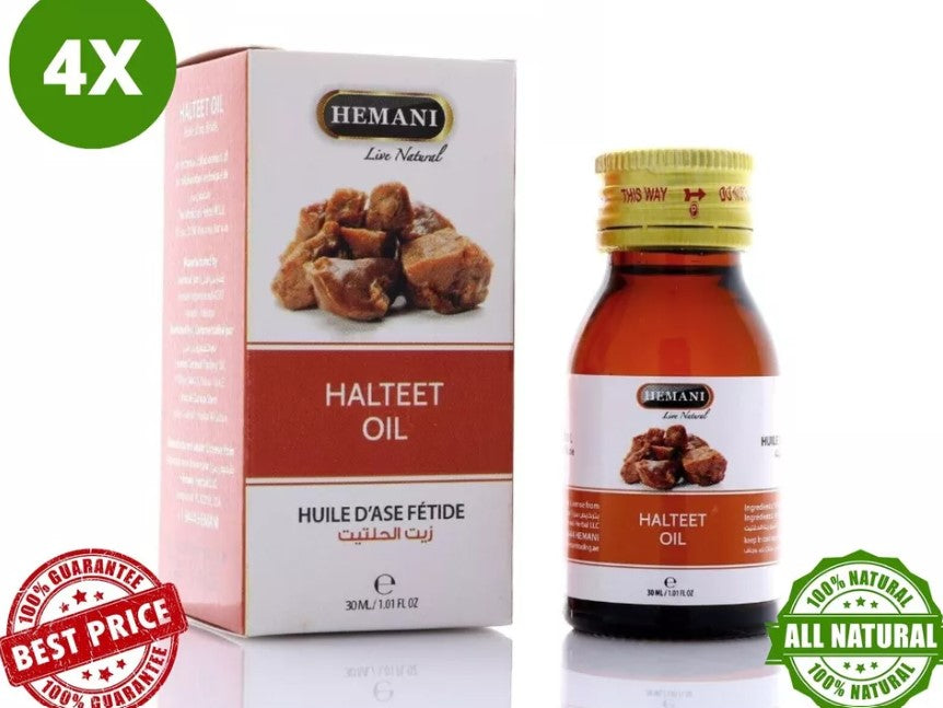 4 X Hemani Halteet Oil (30ml) 100% Natural زيت الحلتيت