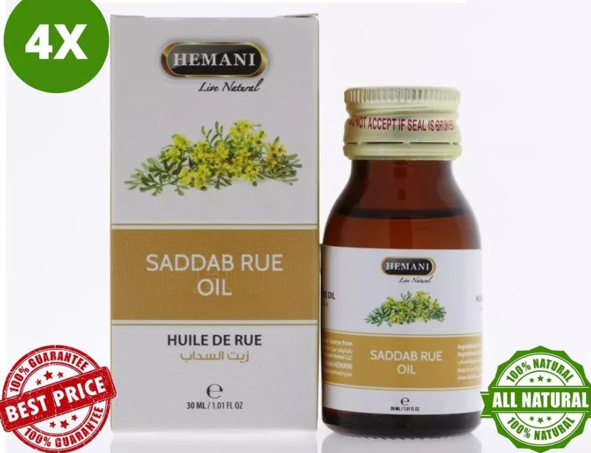 4 X Hemani Saddab Rue Oil (30ml) 100% Natural زيت السداب
