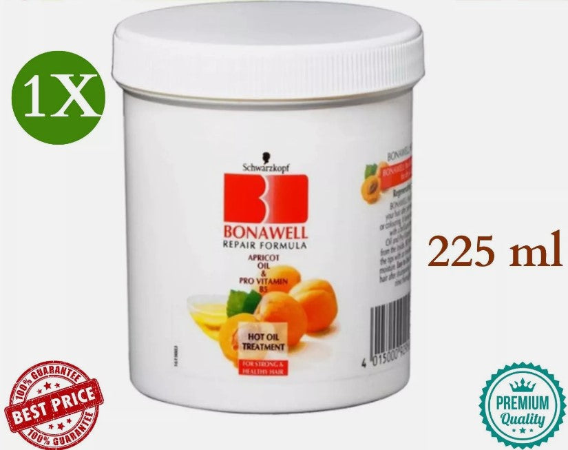 1 X Schwarzkopf Bonawell Hot Oil Treatment Apricot oil & Pro Vitamin B5 (225 ml)
