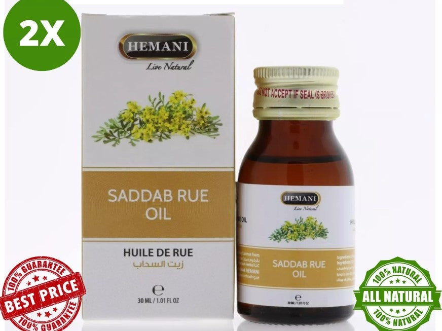 2 X Hemani Saddab Rue Oil (30m) 100% Natural زيت السداب