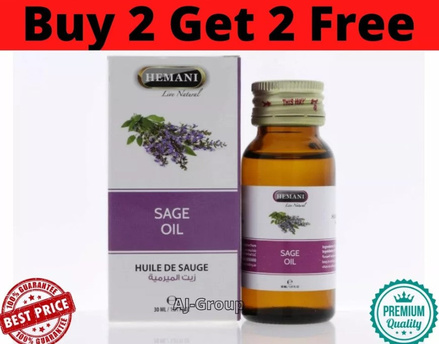 1X Hemani Sage Natural 100% Oil 30 ml زيت الميرمية ✯ BUY 2 GET 2 FREE ✯