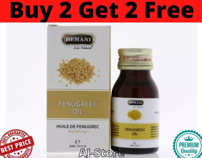 1X Hemani Fenugreek Natural 100% Oil 30 ml زيت الحلبة✯ BUY 2 GET 2 FREE ✯