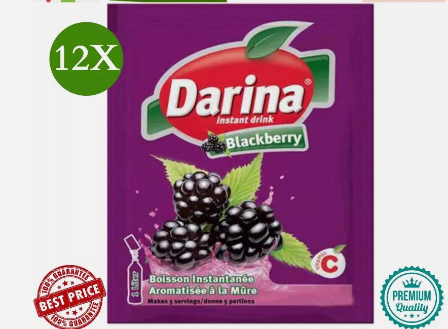 Darina Instant Drink Powder Blackberry Flavor 35 Gram 12 Pieces عصير نكهة التوت