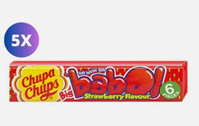 Load image into Gallery viewer, 5 Pack x Chupa Chups Big Babol Strawberry Flavor soft bubble gum (6 Pieces)

