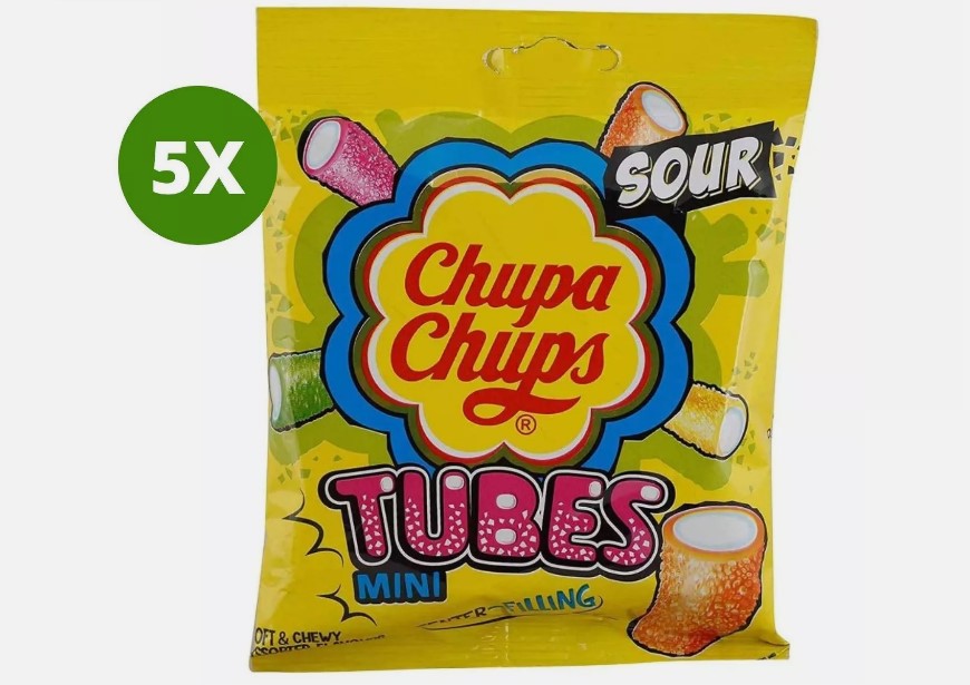 5 Pack x Chupa Chups Sour Candy Mini Tube (24.2 Gram)