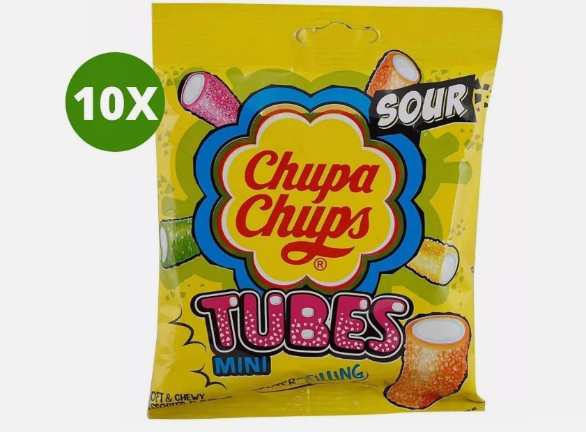 10 Pack x Chupa Chups Sour Candy Mini Tube (24.2 Gram)