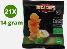 Load image into Gallery viewer, 21 Pack X Mega Potato Chips Yoghurt and Herbs Flavor ( 14 Gram)
