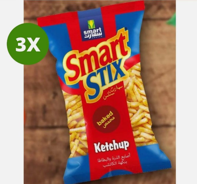 3 Pack X Smart Stix Baked Chips Ketchup Flavor- 70 gram