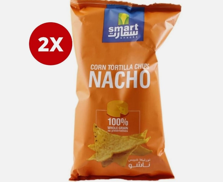 2 Pack X Smart Corn Tortilla Chips Nacho Flavor- Family Size 110 gram