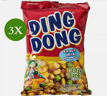 Load image into Gallery viewer, 3 Pack X Ding Dong Snack Mix Nuts with fava beans and cracker Hot &amp; Spicy Flavor
