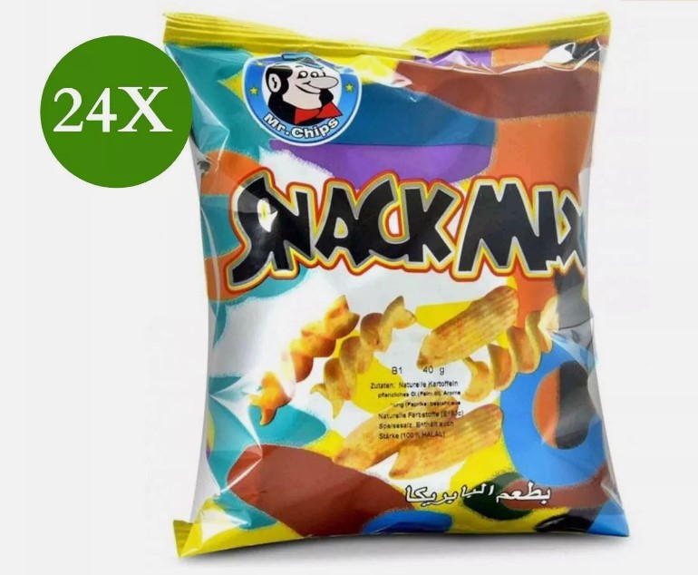 24 Pack X Mr. Chips Snack Mix Paprika Flavor Chips 14g