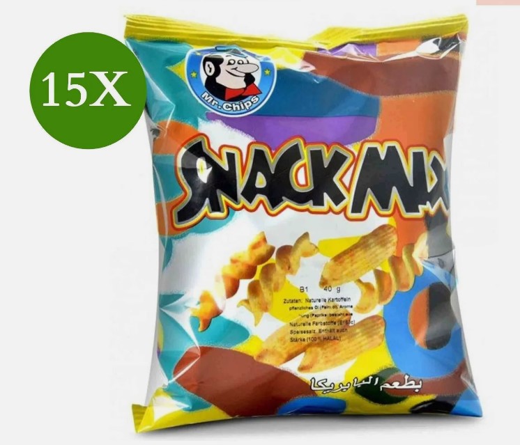 15 Pack X Mr. Chips Snack Mix Paprika Flavor Chips 14g