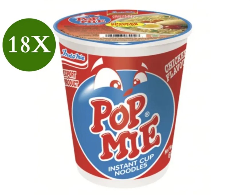 18 Cup X Pop Mie Chicken Flavour Instant Cup Noodles Indomie 60 g -اندومي