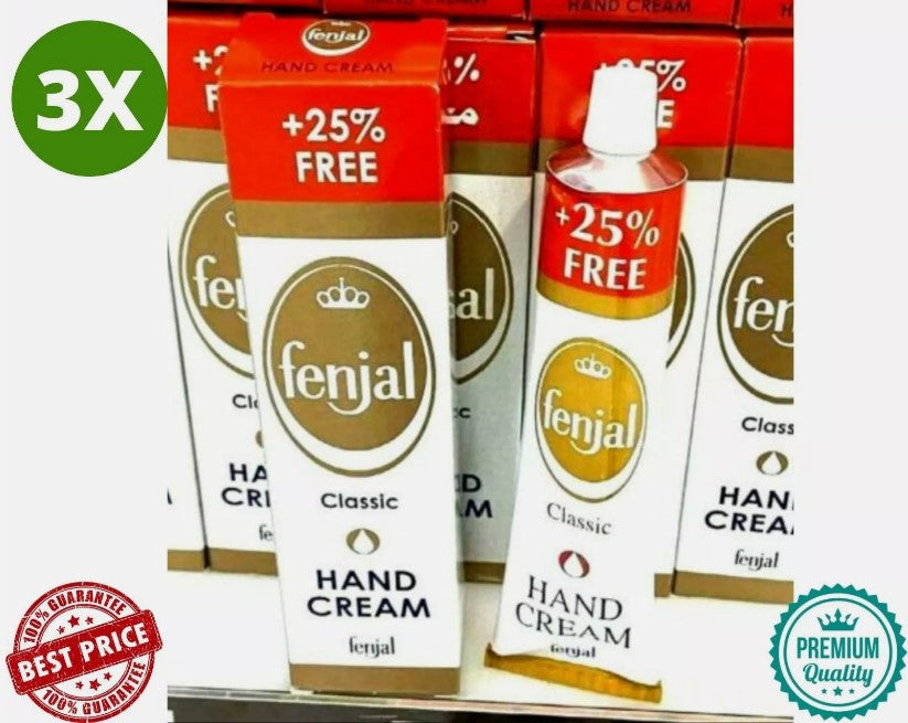 3X Fenjal Classic Hand Cream Silicone & glycerine 80ml + 20ml free