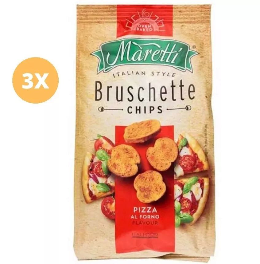3 Pieces X Maretti Bruschette Pizza Flavor Italian Style (70 Gram)