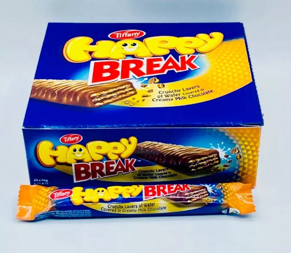Tiffany Happy Break with Chocolate Wafer Fingers Pack 24 Pieces شوكولاتة بريك