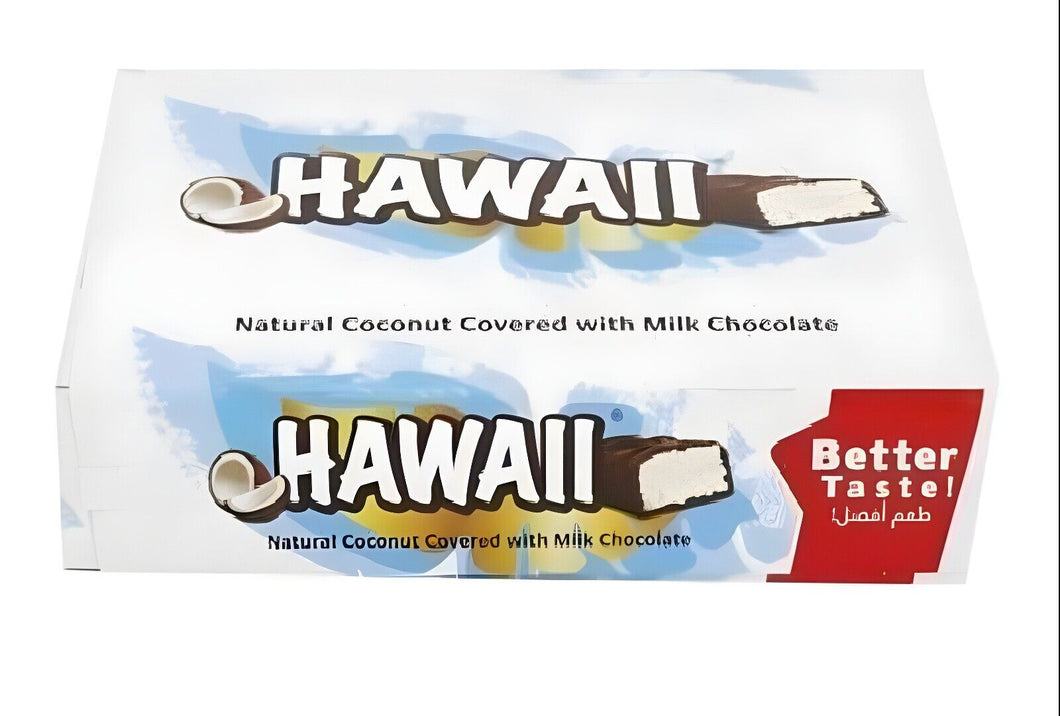24X HAWAII Gandour Real Coconut Chocolate (25 Gram bar ) شوكولاتة جوز الهند