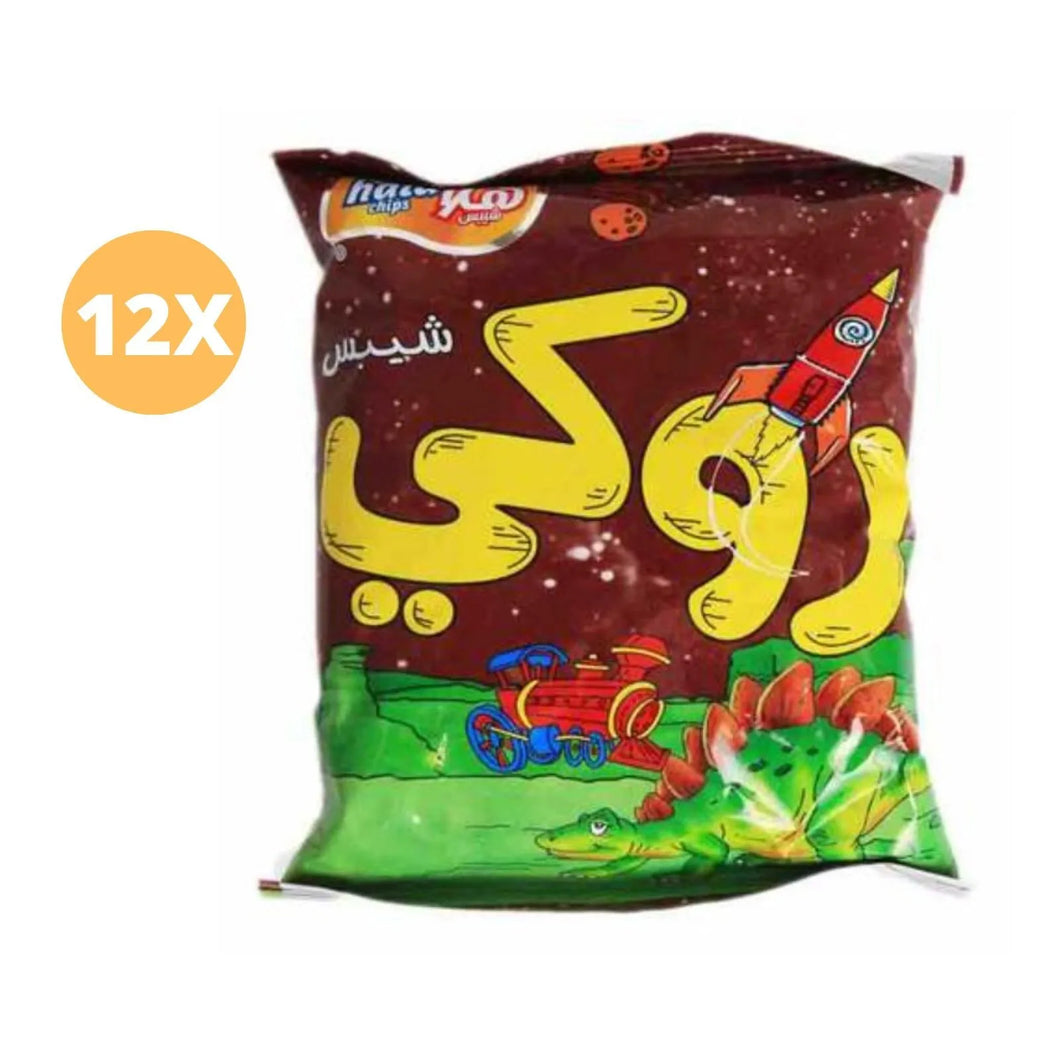 12 Pack X Hala Chips Rocky Sweet and Sour Flavor 20 Gram روكي هلا شيبس