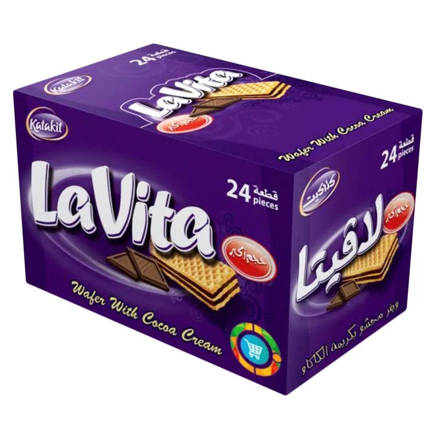 24 Pieces X Katakit Lavita Wafer Cocoa (22 Gram) بسكويت لافيتا