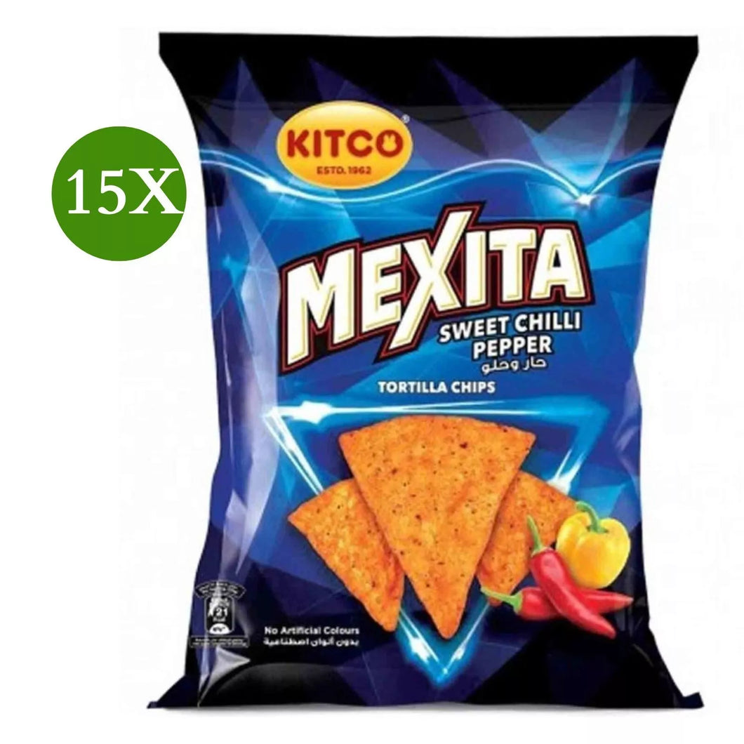 15 Pack X Kitco Mexita Chips Tortilla Sweet Chili Pepper Flavor (23 Gram)