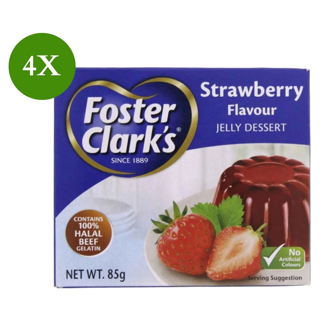 4 Pack X Foster Clark's Jelly Beef Strawberry Flavor HALAL ( 85 Gram)