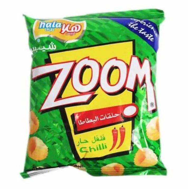 12 Pack X ZOOM Hala Chips Chilli Flavor 22 g زوم هلا شيبس بالفلفل...