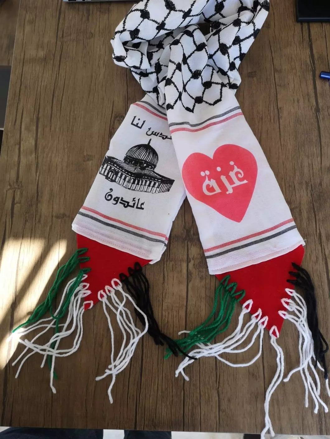 2 Pieces X Palestinian Traditional Keffiyeh Neck Scarf Flag لفحة القدس لنا