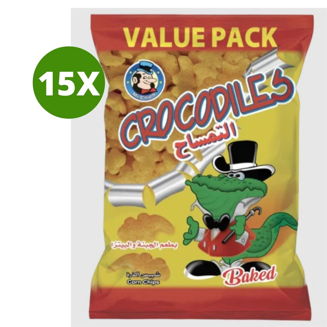 15 Pack X Mr. Chips Crocodile Chips Pizza and Cheese Flavor (18 Gram)
