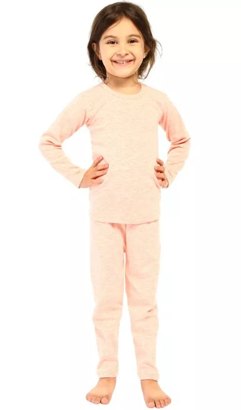 Girl's Thermal Underwear Sets Top & Long Johns Made in Turkey -100% Cotton