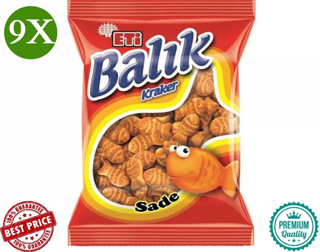 9 Pack X ETi Fish Shaped Cracker - Balik Kraker (40 Gram)