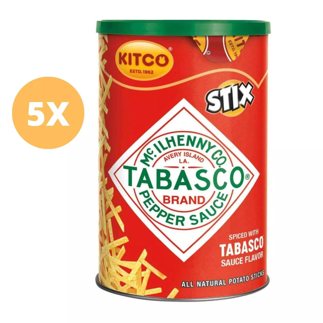 5 Pack X Kitco Stix Tabasco Pepper Sauce Flavor Natural Potato Sticks (45 Gram)