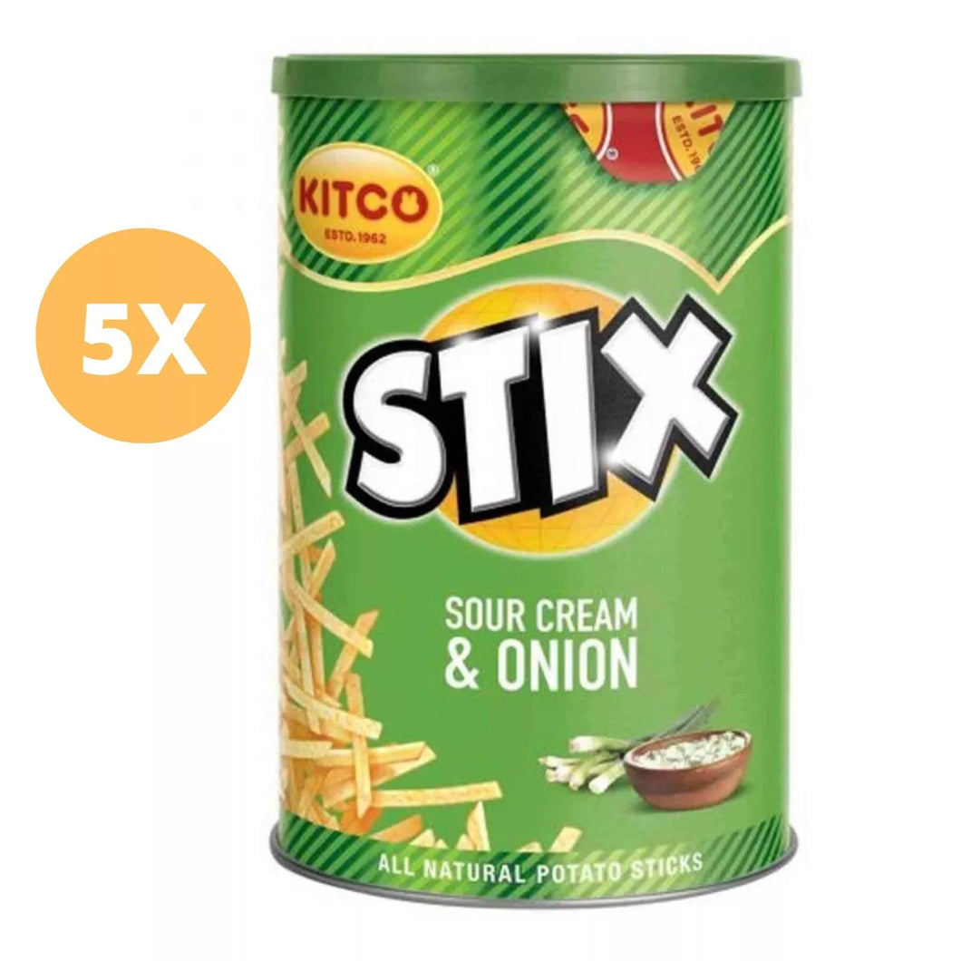 5 Pack X Kitco Stix Sour Cream and Onion Flavor Natural Potato Sticks (45 Gram)
