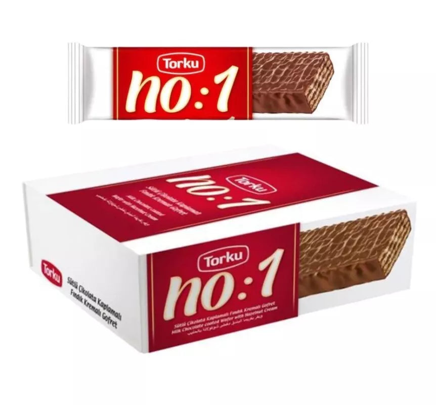 12X Torku No.1 Chocolate Milk Cream Wafer 35 Gram شوكولاتة توركو نمبر ون ويفر