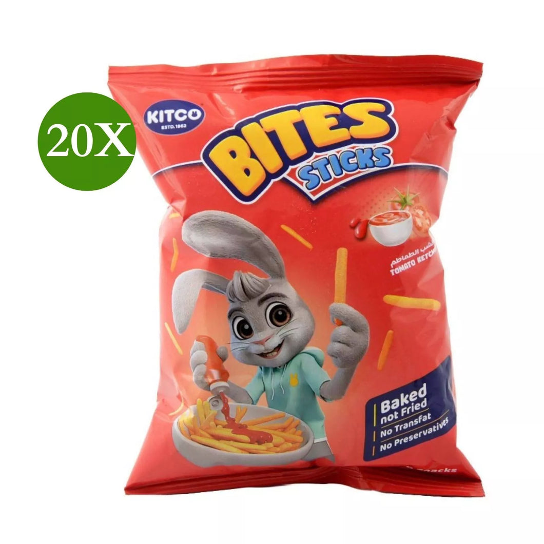 20 Pack X Kitco Sticks Tomato Ketchup Flavor Baked not Fried Chips ( 16 Gram)