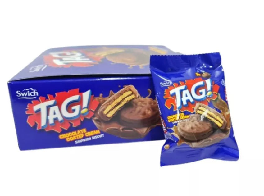 24 Pieces X Swich Tag Biscuit Chocolate Coated Cream (23 Gram)