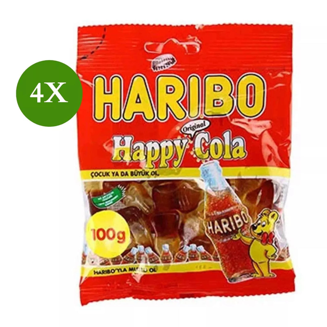 4 Pack X Haribo Candy Happy Cola Original Gummy FREE SHIPPING ( 100 Gram)
