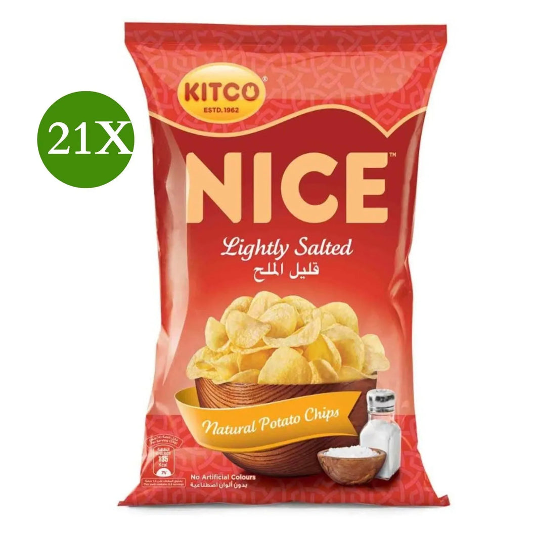 21 Pack X Kitco Nice Natural Potato Chips Lightly Salted Flavor (14 Gram)