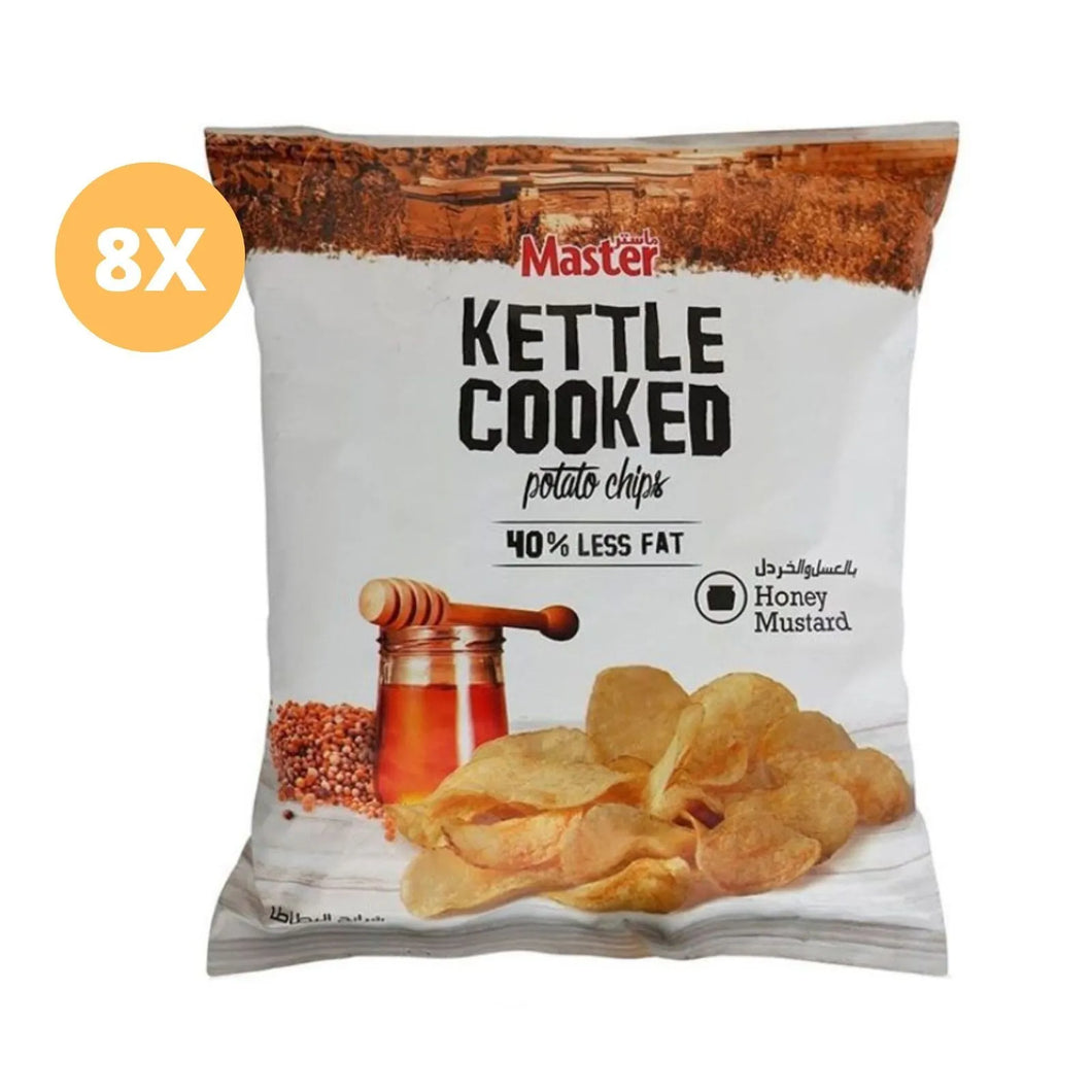 8 Pack X Master Chips Potato Kettle Cooked Honey Mustard 45 Gram