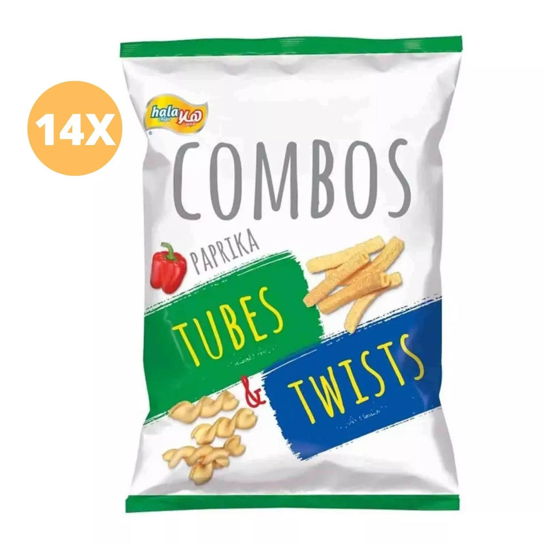 14 Pack X Hala Chips Combos Tubes and Twists Paprika Flavor (20 Gram)
