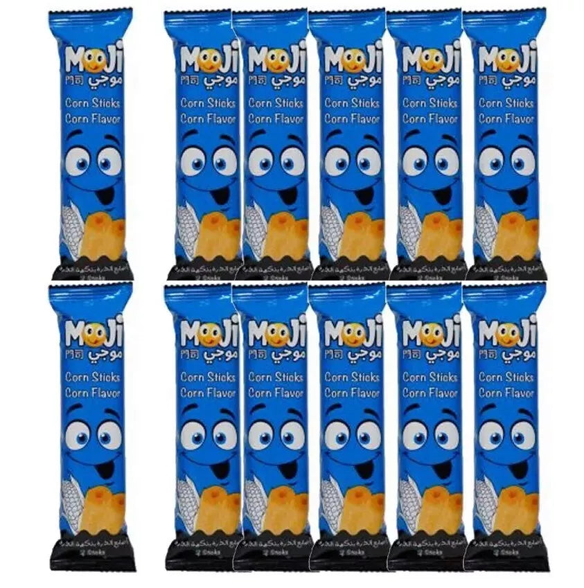12 Packet X Moji Sticks Sweet Corn Flavor Chips 2 sticks per packet ( 14 Gram)