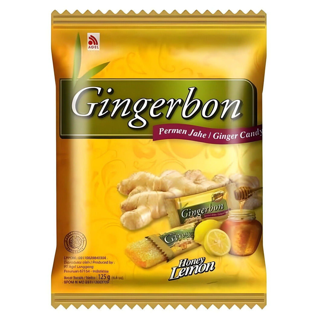 2X Gingerbon Chews Sweet Candy Honey And Lemon 125 Gramحلوى الزنجبيل