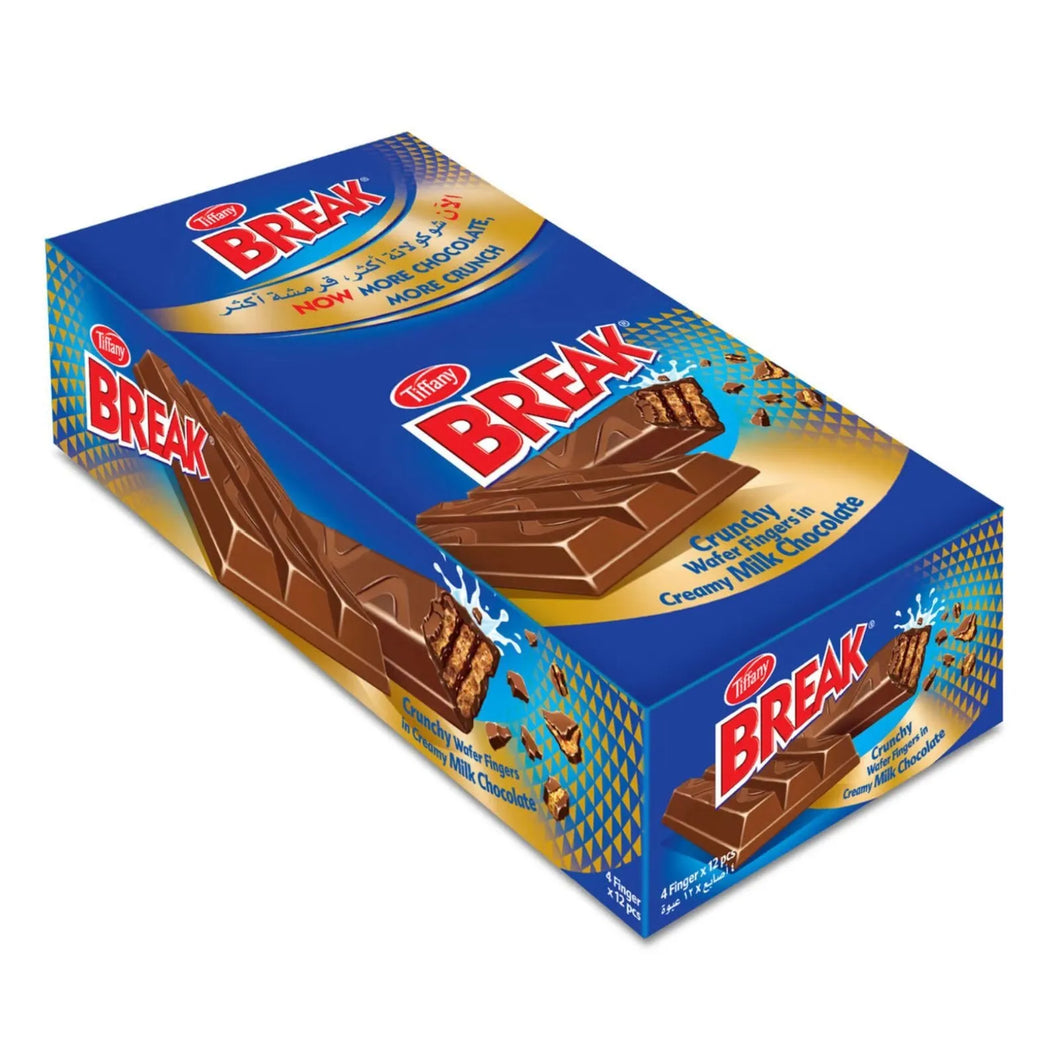 12 pieces x Tiffany Break Crunchy Wafer 4 Fingers (31 gram) تيفاني بريك شوكولاتة