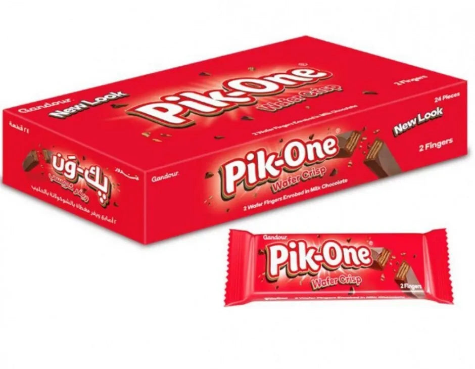 24X Gandour Pik-One Wafer Crisp Chocolate 2 Fingers شوكولاتة بك ون
