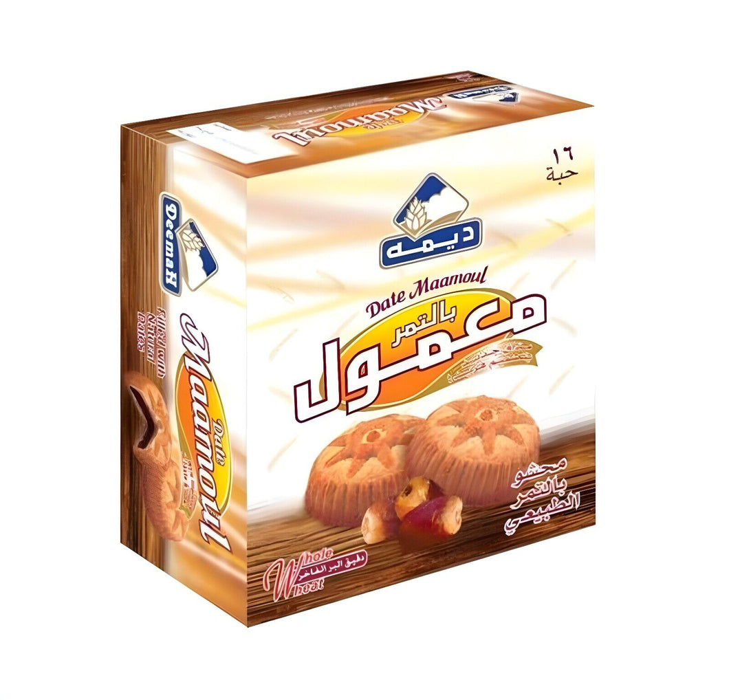 16 Pieces X Deemah Date Maamoul Healthy Premium quality معمول بالتمر بدقيق البر